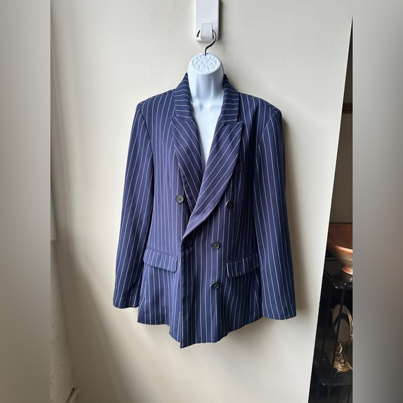 GAP Double-Breasted Pinstripe Blazer – Size M - Picture 2 of 4